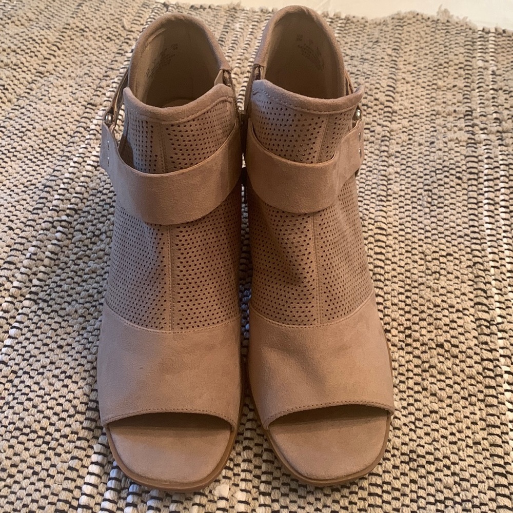 Never Worn Fergalicious Tan Booties. Size 9. NWOT
